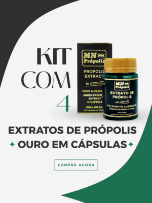 Kit com 4 Extratos de Própolis Ouro em Cápsulas - Imunidade Reforçada