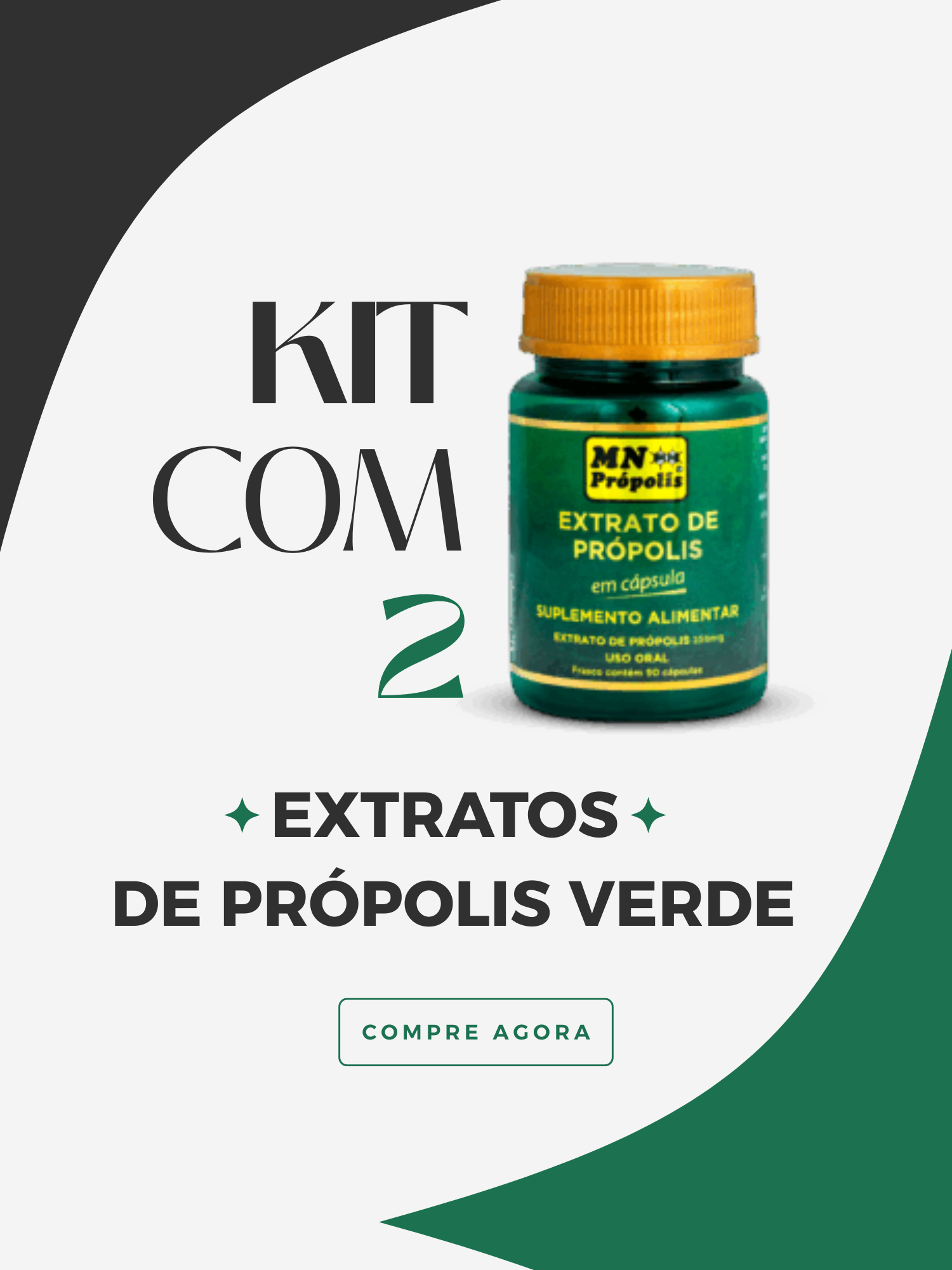 Kit com 2 própolis verde em cápsulas 250mg