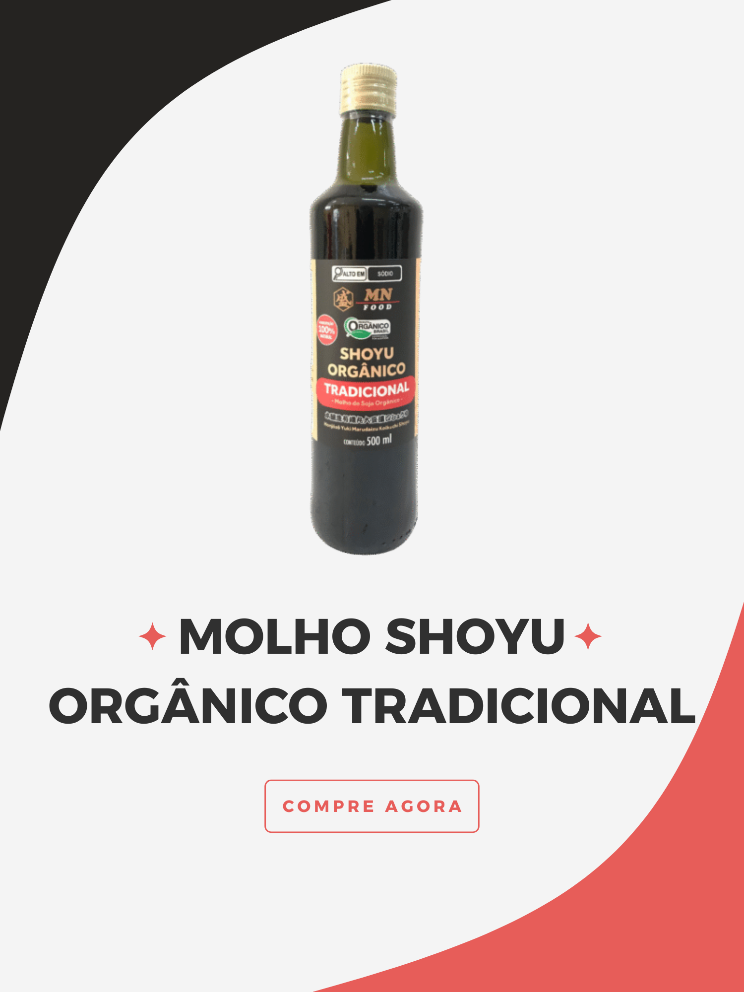 Molho Shoyu Orgânico Tradicional 500ml